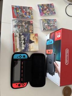 完璧な状態のNintendo Switch、5本のゲームとソフトケース付き