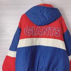 90s LOGO7 ジャイアンツ　アメフト　NFL フード中綿ジャケット　XL
