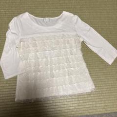 白レースTシャツ　7部袖、レディース