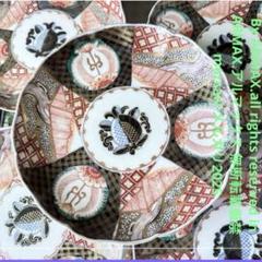 2177様感謝‼️献上手明治から大正金襴手 緑 隠れ切支丹8寸皿金