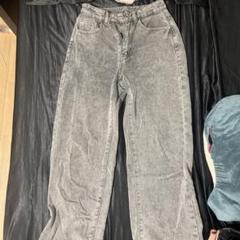 グレー ハイウエスト デニムパンツ レディース