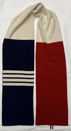 THOM BROWNE マフラー OIS 赤 青 クリーム THOM BROWNE マフラー OIS 赤 青 クリーム