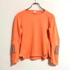 adidas スポーツウエア　速乾　ロングTシャツ　長袖　蛍光オレンジ　b733