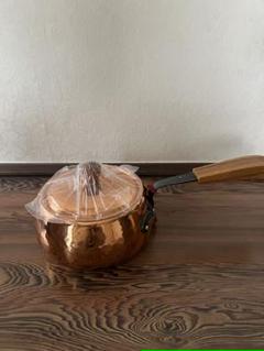 ❤有次　高級銅製 両手鍋 木の蓋付き　多用鍋　18㎝ ❤有次高級銅製 両手鍋 木の蓋付き多用鍋18㎝