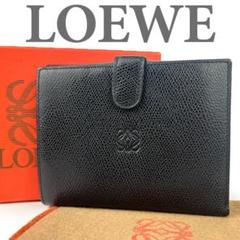 美品✨LOEWE ロエベ 二つ折り財布 アナグラム ブラック Wホック　ロゴ 2025年最新】ロエベ LOEWE Wホック 財布 二つ折り 財布
