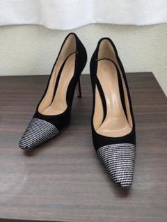 美品　Gianvito Rossi ラインストーン装飾 ベロア ヒール　24cm