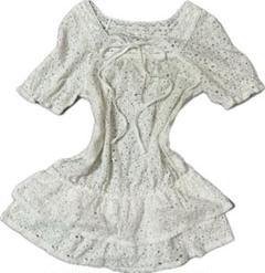 フリルレースVネックノースリーブチュニック | ファッション通販