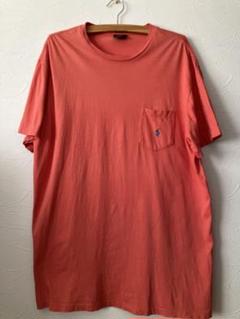 古着ヴィンテージ昭和時代のPoloのTシャツ オレンジ色　Lサイズ