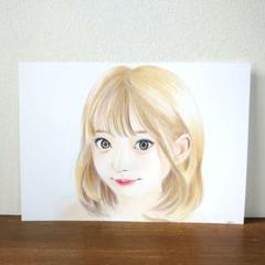 色鉛筆 人物画 原画 色鉛筆画 人物画 A4 原画 - メルカリ