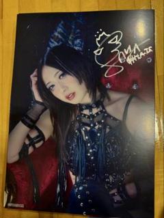 ☆〜8月4日☆ STARDOM スターダム朱里　直筆サイン・手形・写真入り色紙 Yahoo!オークション - 女子プロレス スターダム stardom 直筆