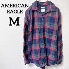 AMERICAN EAGLE【M】チェック柄 シャツ アメリカン ピンク 古着