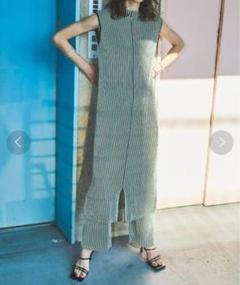 AIC. 配色リブ セットアップ ワンピース ストレートパンツ