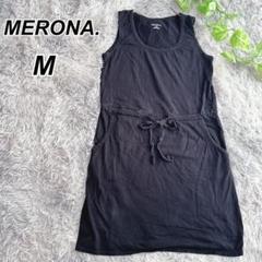 MERONA.【M】ノースリーブ ミニワンピース チュニック ドローストリング