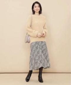 アダムエロペ　レディース　ジョーゼット　フラワープリント　スカート　フリーサイズのサムネイル