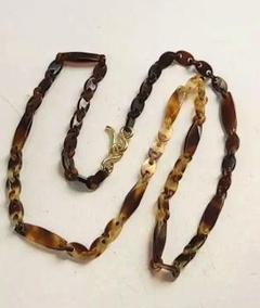 ヴィンテージ　鼈甲　ネックレス　2重　レトロ　べっ甲　T.899 本鼈甲 べっ甲 ネックレス ヴィンテージ 白甲 黒甲 アクセサリー