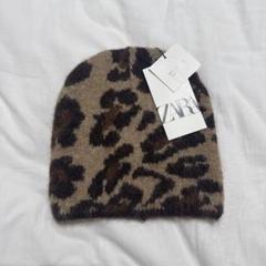 ZARA ザラ ヒョウ柄 ニット帽 ビーニー