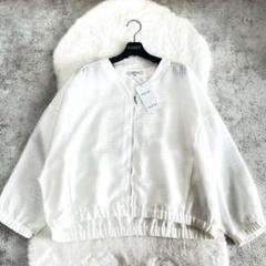 ✨新品未使用✨【インディヴィ】大きいサイズ　15号　アウター　ホワイト　シアー ✨新品未使用✨【インディヴィ】大きいサイズ 15号 アウター