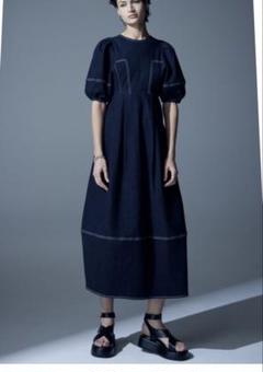 COCOON FORM DENIM LONG OP/のサムネイル