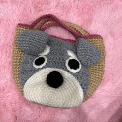 犬の顔の編み物バッグ