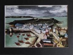 ベルナール・ビュッフェ「Saint-Servan」希少画集の額装画、人気