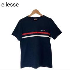 エレッセ　Tシャツ　ワンポイント　ネイビー　丸首　プリント　半袖　XS