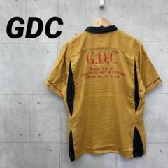 GDC ジーディーシー 半袖シャツ ボウリング 開襟 刺繍 メンズ XL 黄土色