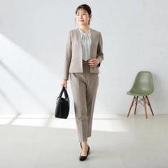 特価】2wayストレッチ トロピカルクロップドパンツ 茶
