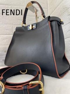 希少カラー★FENDI ピーカブー レギュラー ネイビー 美品 付属品完備
