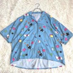 5663 美品✨オーバーサイズ開襟シャツ L オープンカラーシャツ 派手 個性的