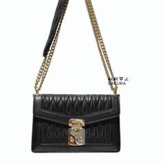 レア】MIUMIU 2way ショルダーバッグ デニム レザー ターンロック ...