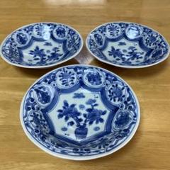 江戸期 古染付芙蓉手 間取山水 深鉢 工芸品