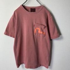 EVISU Tシャツ 38 ウォッシュドピンク ポケット カモメ 刺繍