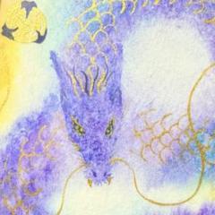 開運絵画 浄化 守護天使 龍神様エネルギー 金箔 神の化身 蝶々
