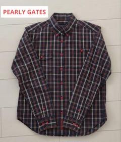 【新品タグ付】パーリーゲイツ　レディース　長袖　チェックシャツ　S グレー 2025年最新】PEARLY GATES レディース 長袖 シャツ・ブラウスの