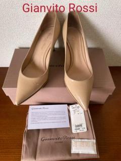 gianvito Rossi ジャンヴィトロッシ  TAN ヌードパテント 37 gianvito Rossi ジャンヴィトロッシ TAN ヌードパテント 37