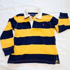 ポロ ラルフローレン ラガーシャツ 長袖シャツ ストライプ 黄色 100cm