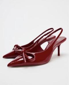 リボンディテール レザーパンプス ランバン オン ブルー LANVIN en Bleu リボンモチーフオール