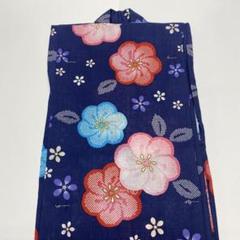 【新品未使用品】お子さま用 女児 浴衣 紺地 130