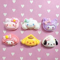 サンリオ キティ マイメロ クロミ シナモロール デコパーツ 6コセット