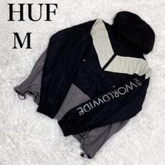美品 HUF ハフ ナイロンジャケット アノラックパーカー ブラック グレー Mのサムネイル