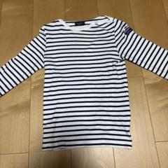 NIMES ホワイトネイビーボーダー7分袖Tシャツ
