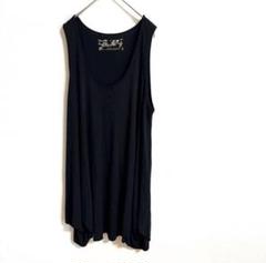 美品✨ブラック ノースリーブワンピース きれいめ 黒トップス とろみ　ゆったり