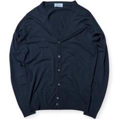 美品 JOHN SMEDLEY 英国製 30G ウールカーディガン ブラック M