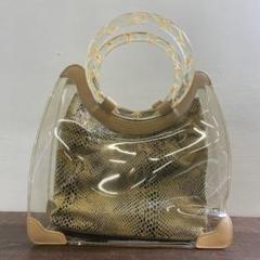 Milo Milano ミオミラノ ヘビ皮 クリアハンドバッグ