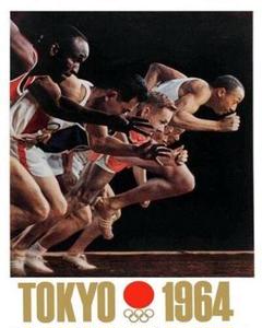 【骨董】1964年東京オリンピック　ポスター　公式第4号：聖火ランナー 1964東京オリンピックポスター（第4号ポスター/聖火ランナーの