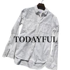 美品TODAYFUL ホワイト ボタンダウンシャツ