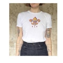 ▪️60’s【BOYSCOUT】TEE ボーイスカウト 染み込み 白 ビンテージ ▪️60's【BOYSCOUT】TEE ボーイスカウト 染み込み 白