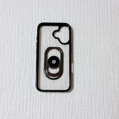 iPhone 16 用 ケース カード収納 背面ポケット リング付き