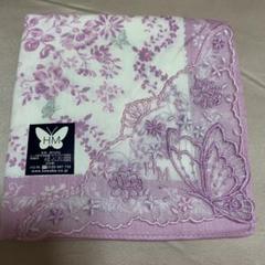 HM 花柄 蝶刺繍 ハンカチ ハナエモリ　長期保存未使用品