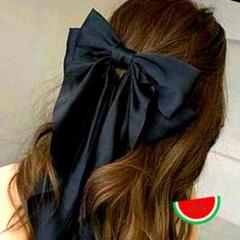 ●ヘアクリップ　レディース　ヘアピン　黒　リボン　大きめ　韓国　オケージョン夏服